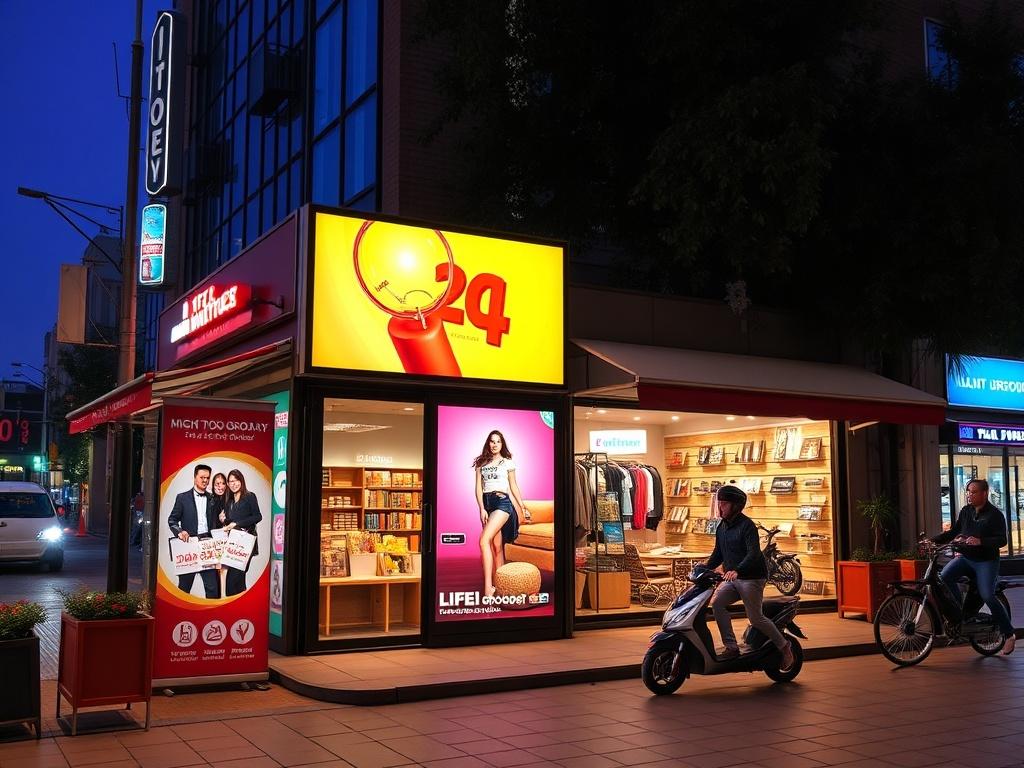 Outdoor advertising for retailфото