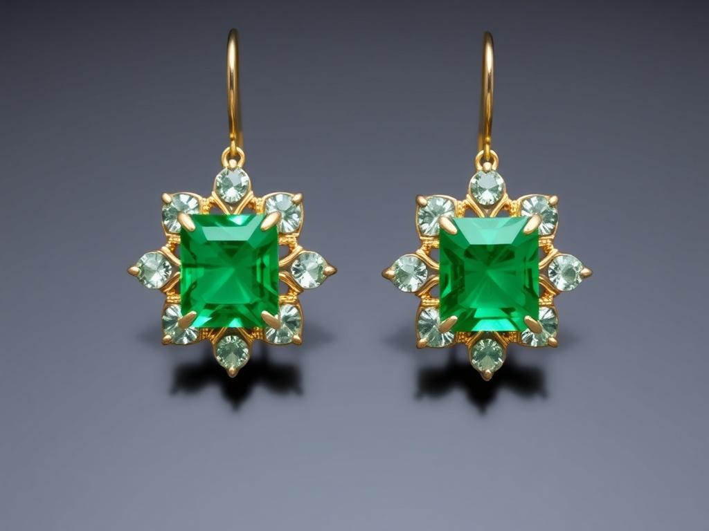 emerald earringsфото