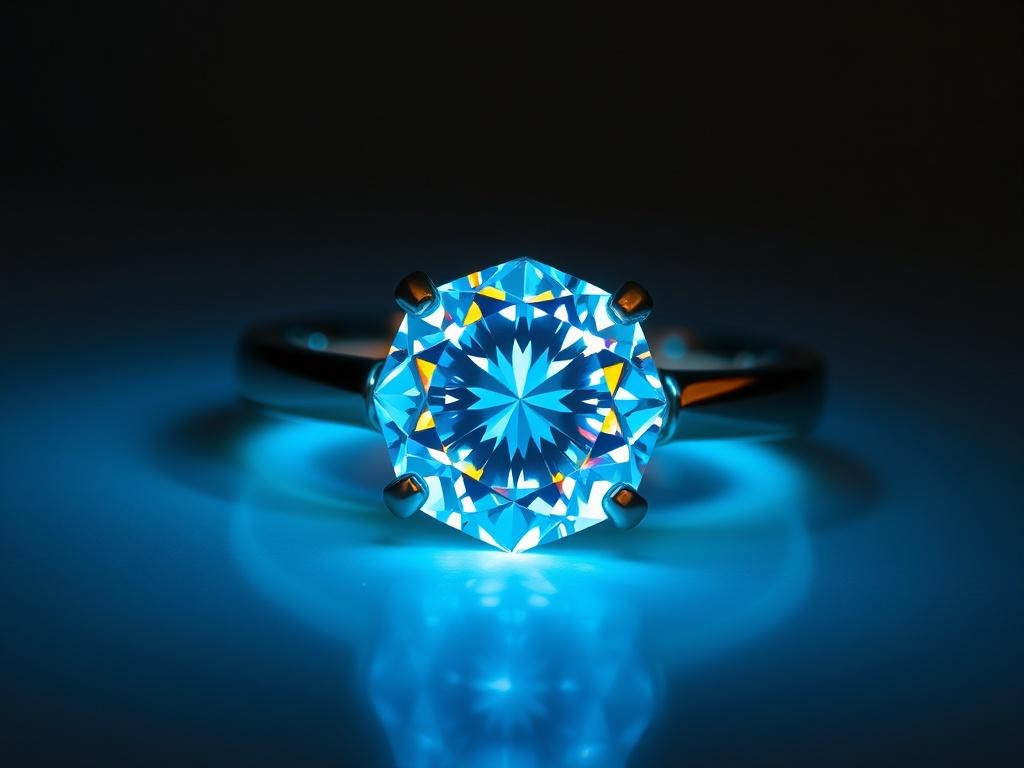 Fluorescence of the diamond in the ringфото