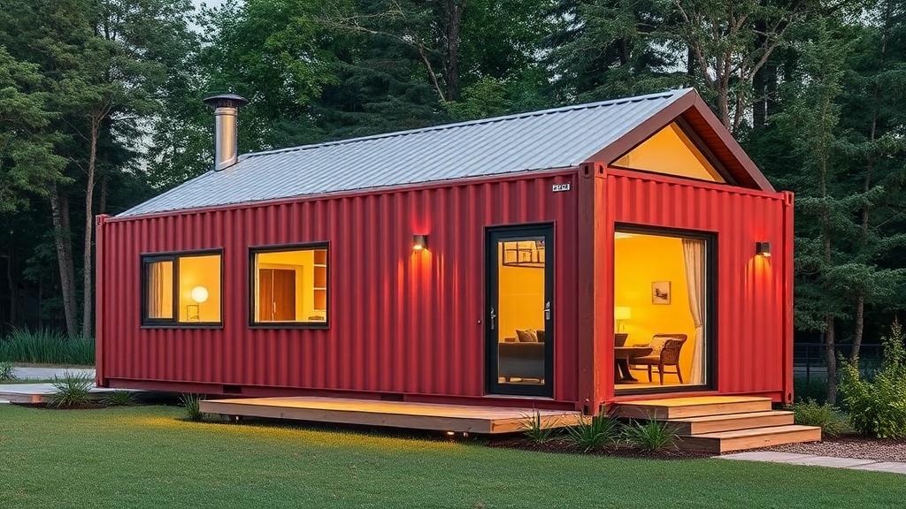 A house made from a shipping container.фото